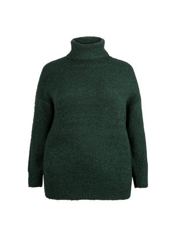 Dorothy Perkins *curve Green Boucle Roll Neck Jumper