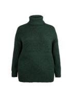 Dorothy Perkins *curve Green Boucle Roll Neck Jumper
