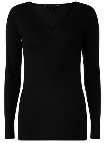 Dorothy Perkins *tall Black Aw18 Long Sleeve Crew Neck Top