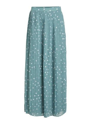 *vila Teal Spot Pleated Maxi Skirt