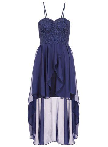 Dorothy Perkins *quiz Glitter Lace Dip Hem Dress