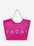 *southbeach Pink Slogan Beach Bag
