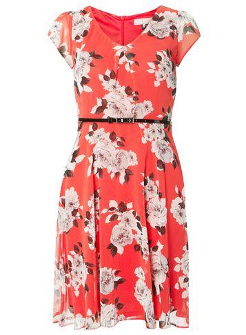 Dorothy Perkins *billie & Blossom Red Monochrome Floral Dress