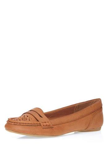 Dorothy Perkins Tan 'lace' Laser Cut Loafers