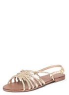 Dorothy Perkins Gold 'forever' Leather Flat Sandals