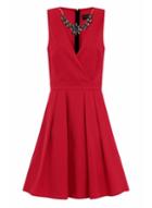Dorothy Perkins *little Mistress Pink Embellished Neck Prom Dress