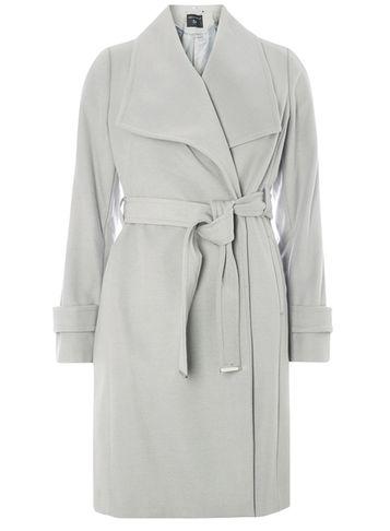 Dorothy Perkins Grey Tie Belt Coat