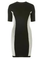 Dorothy Perkins Black And Grey Side Striped Knitted Dress