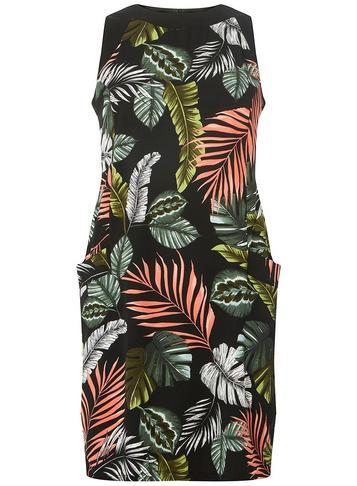 Dorothy Perkins Black Tropical Print Shift Dress