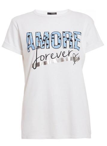 Dorothy Perkins *quiz White Dalmatian Print Slogan T-shirt