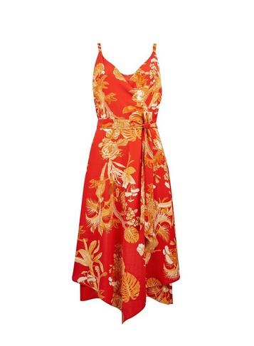 Dorothy Perkins Red Hanky Hem Strap Wrap Dress