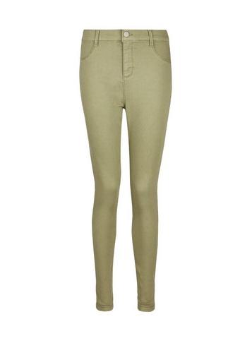 Dorothy Perkins Khaki 'frankie' Ankle Grazer Denim Super Skinny Fit Jeans