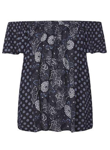Dorothy Perkins Navy Mix And Match Bardot Top