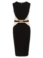 Dorothy Perkins *elise Ryan Black And White Contrast Textured Bodycon Dress