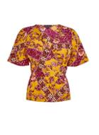 Dorothy Perkins *multi Colour Flutter Sleeve Wrap Top