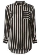 Dorothy Perkins Black Striped Longline Shirt