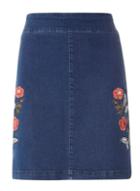 Dorothy Perkins Indigo Embroidered Panel A-line Skirt