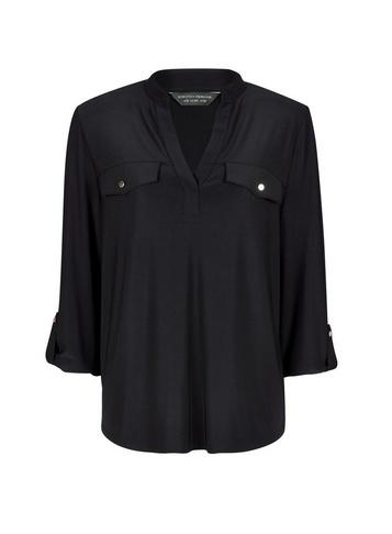Dorothy Perkins Black Interlock Twist Yarn Jersey Shirt