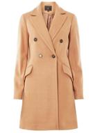 Dorothy Perkins Camel Double Breasted Pea Coat