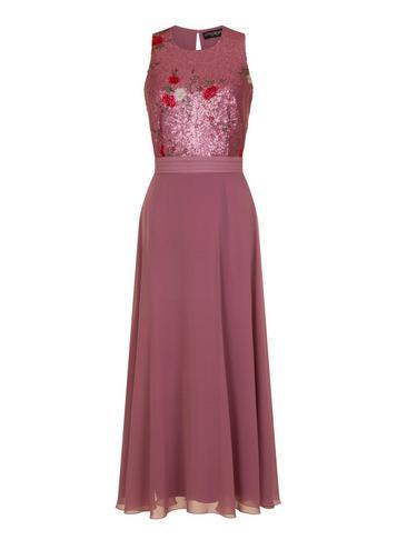 Dorothy Perkins *little Mistress Rose Pink Embroidered Maxi Dress