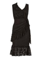 Dorothy Perkins *feverfish Black Frill Lace Bodycon Dress