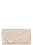 Dorothy Perkins *quiz Gold Glitter Diagonal Clutch Bag