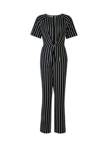 Dorothy Perkins *black Tie Front Jumpsuit