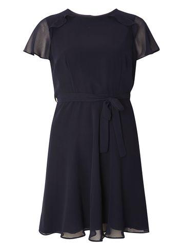 Dorothy Perkins Petite Navy Fit & Flare Dress