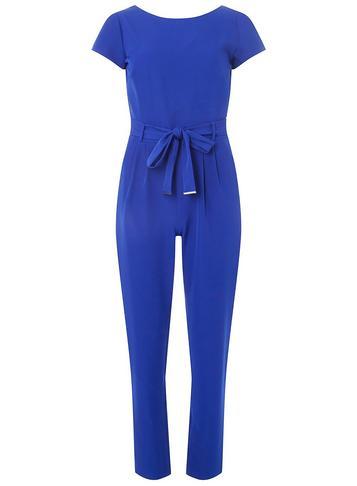 Dorothy Perkins Cobalt Plain Belted Jumpsuit