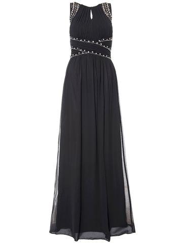 Dorothy Perkins *quiz Black Chiffon Keyhole Maxi Dress