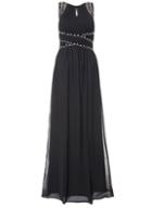 Dorothy Perkins *quiz Black Chiffon Keyhole Maxi Dress