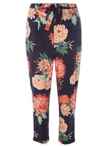 Dorothy Perkins Navy Oriental Print Trousers
