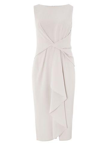 Dorothy Perkins *luxe Grey Frill Manipulated Pencil Dress