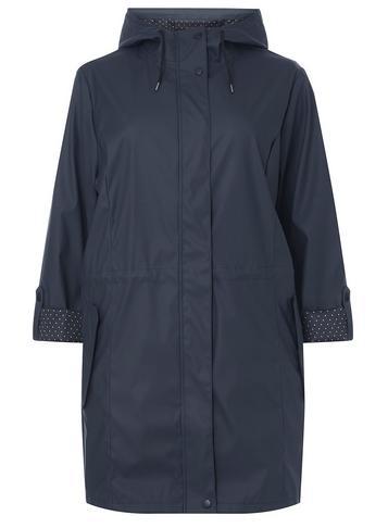 Dorothy Perkins *dp Curve Navy Spot Raincoat
