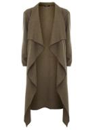 Dorothy Perkins *fever Fish Brown Tweed Waterfall Jacket