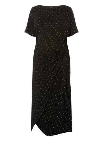 Dorothy Perkins *dp Curve Black Spotted Manipulate Shift Dress