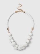 Dorothy Perkins Cream Bead Collar Necklace