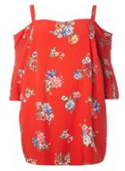 Dorothy Perkins Dp Curve Red Floral Bardot Top