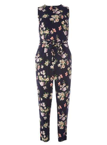 Dorothy Perkins Navy Floral Print Jumpsuit
