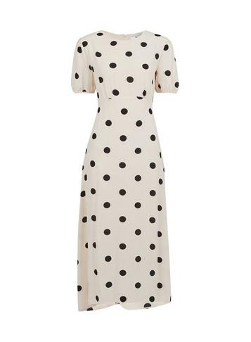 Dorothy Perkins *tall Cream Spot Print Midi Dress