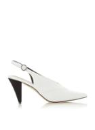*head Over Heels By Dune White Camilla Ladies Mid Heel Shoes