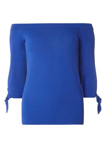 Dorothy Perkins Cobalt Tie Sleeve Bardot Top