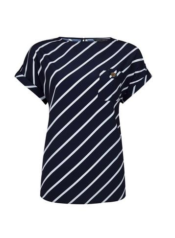 Dorothy Perkins Navy Stripe Print Button Pocket Tee