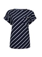 Dorothy Perkins Navy Stripe Print Button Pocket Tee