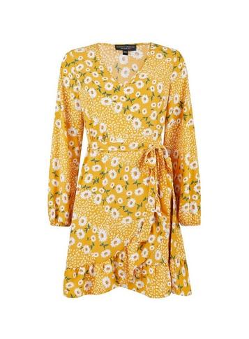 Dorothy Perkins *yellow Ruffle Wrap Dress