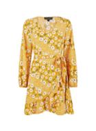 Dorothy Perkins *yellow Ruffle Wrap Dress