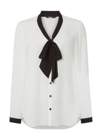 Dorothy Perkins *roman Originals Ivory Pussybow Blouse