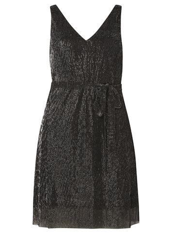 Dorothy Perkins Petite Silver Plisse Dress