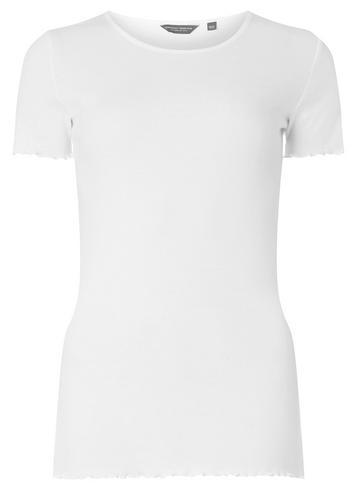 Dorothy Perkins *tall White Lettuce Edge T-shirt