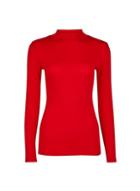 Dorothy Perkins Red Plain Funnel Neck Top